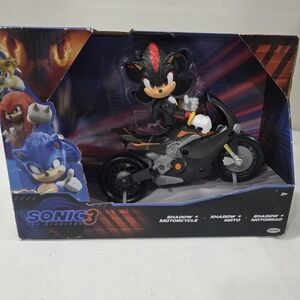 Sonic The Hedgehog 3 Movie Shadow 5"  and Motorcycle MOTORRAD Toy JAKKS PACIFIC
